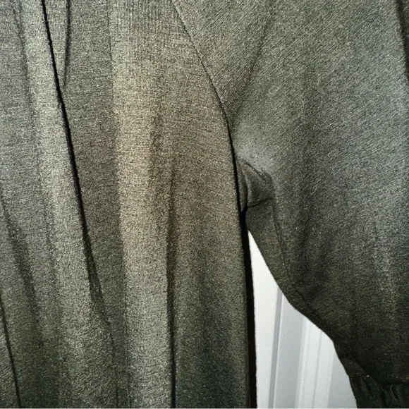 Olive Green Peplum Top with Bell Sleeves - Picture 5 of 6